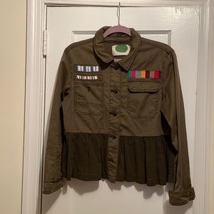 Anthropologie Jacket with Beadwork, Ruffle